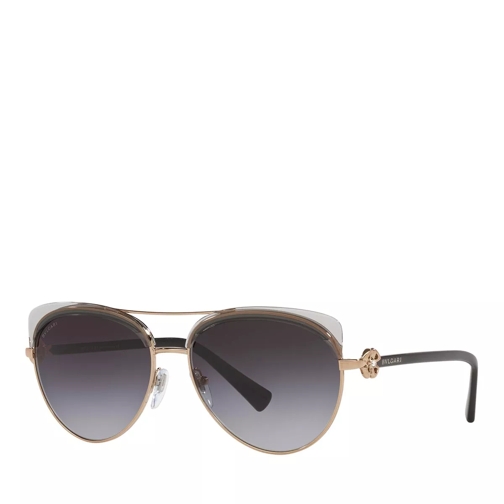BVLGARI 0BV6164B Sunglasses Pink Gold/Transparent Grey Lunettes de soleil