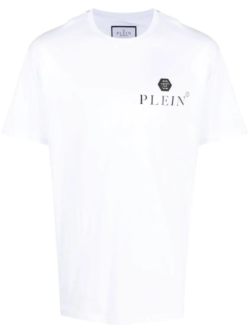 Philipp Plein - Logo-Plaque Cotton T-Shirt - Größe XL - weiß