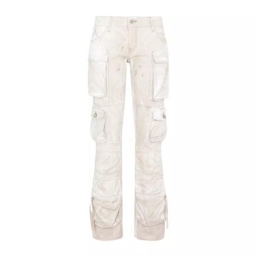 The Attico Natural Marble Cotton Essie Denim Pants Neutrals 