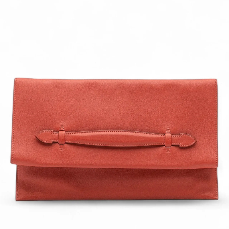 Hermès Pochette Evercolor Pliplat Clutch rot