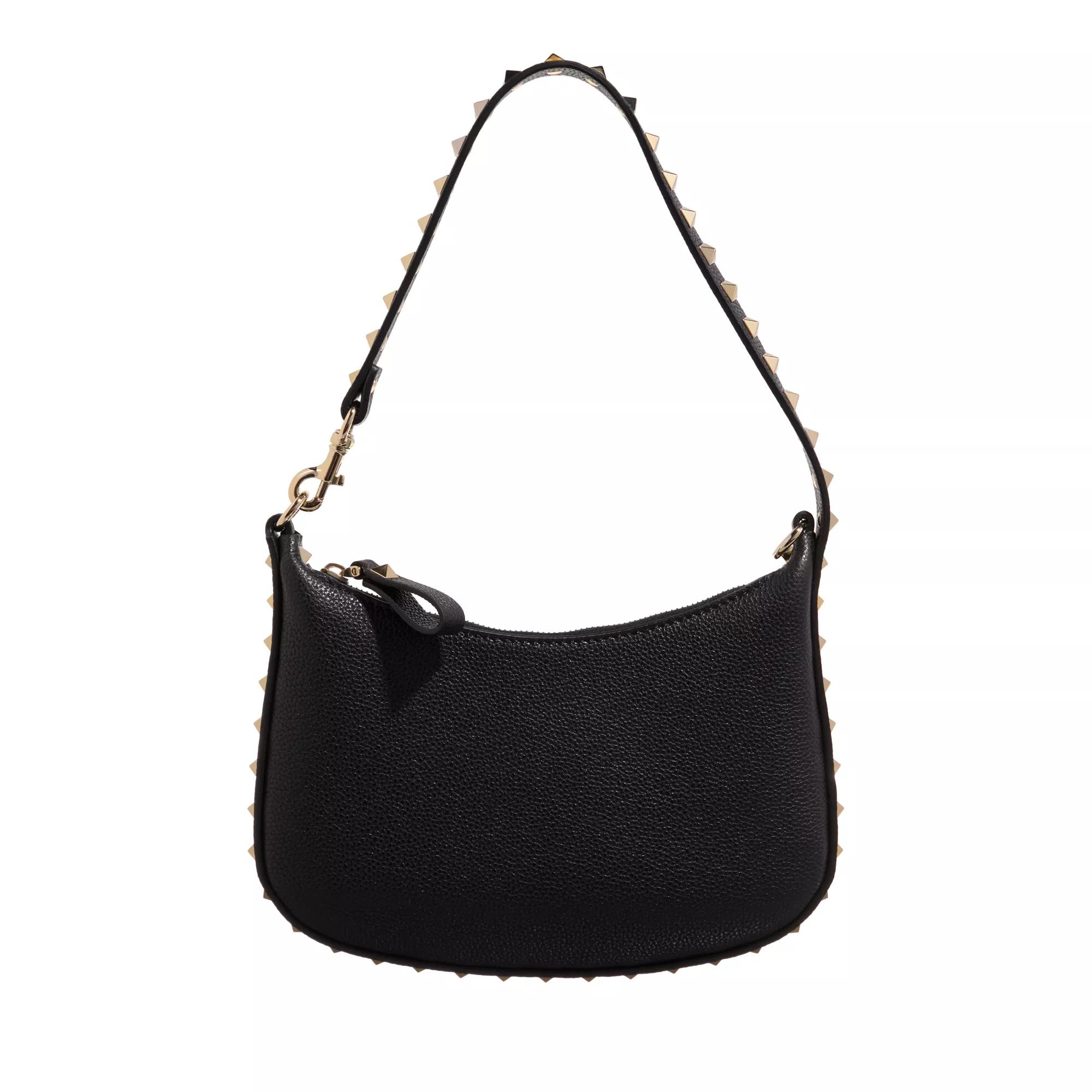 Valentino Garavani Hobo Bag - Rockstud Mini Hobo Bag - Gr. unisize - in Schwarz - für Damen