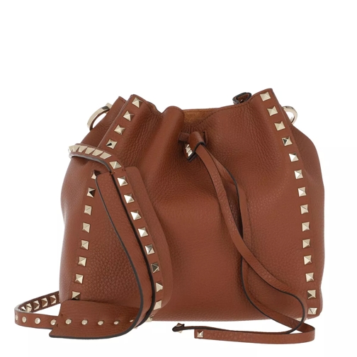 Valentino Garavani Spike Small Shoulder Bag Leather Selleria Bucket Bag
