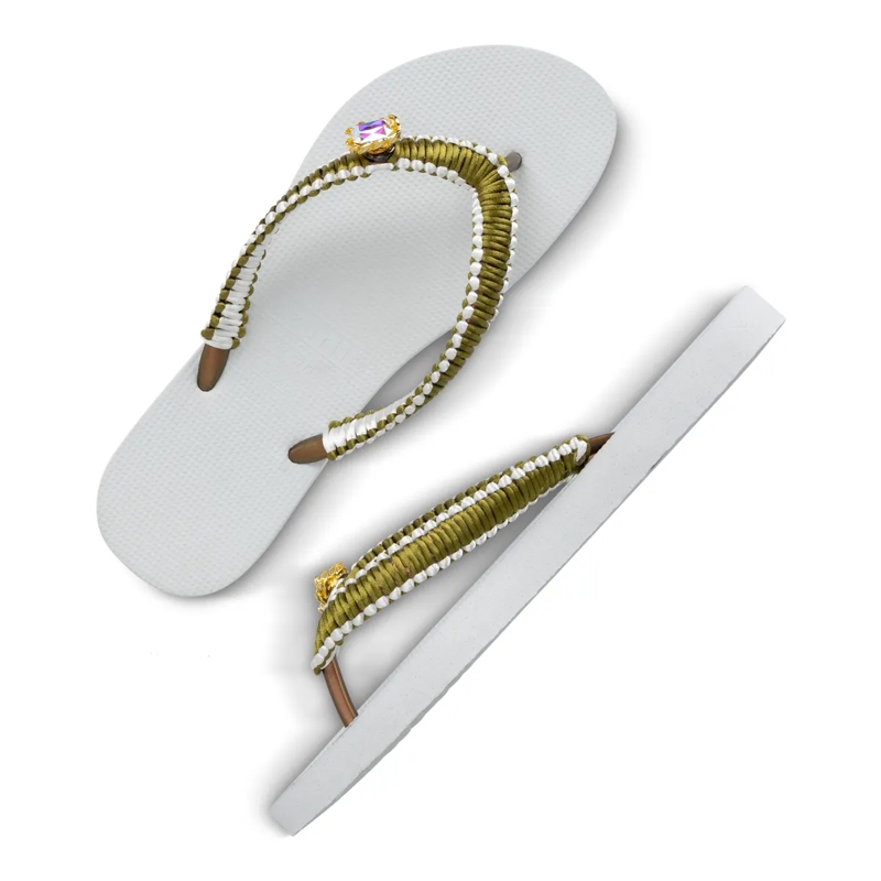 UZURII Flip Flops flip flop Green Macrame Switch weiss(Image 20)