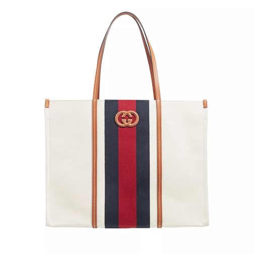 Gucci Web Tote Bag Canvas Natural Shopping Bag