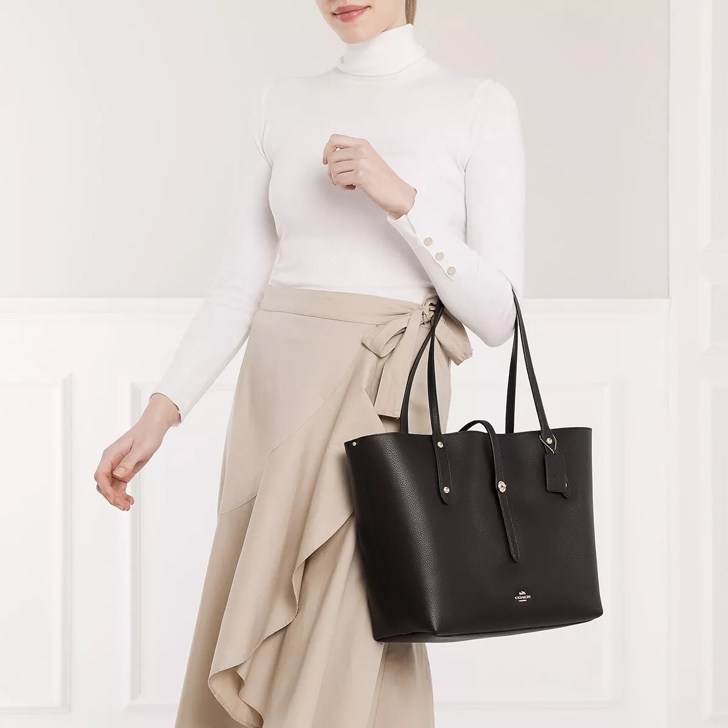 Coach leather market tote bag new arrivals