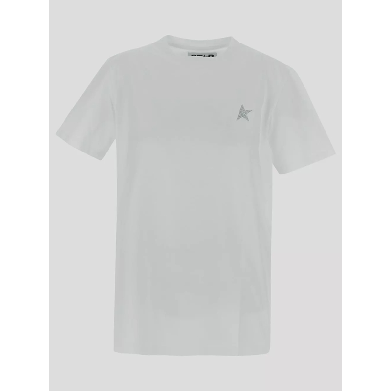 Golden Goose Polo Silver-Embellished T-Shirt White
