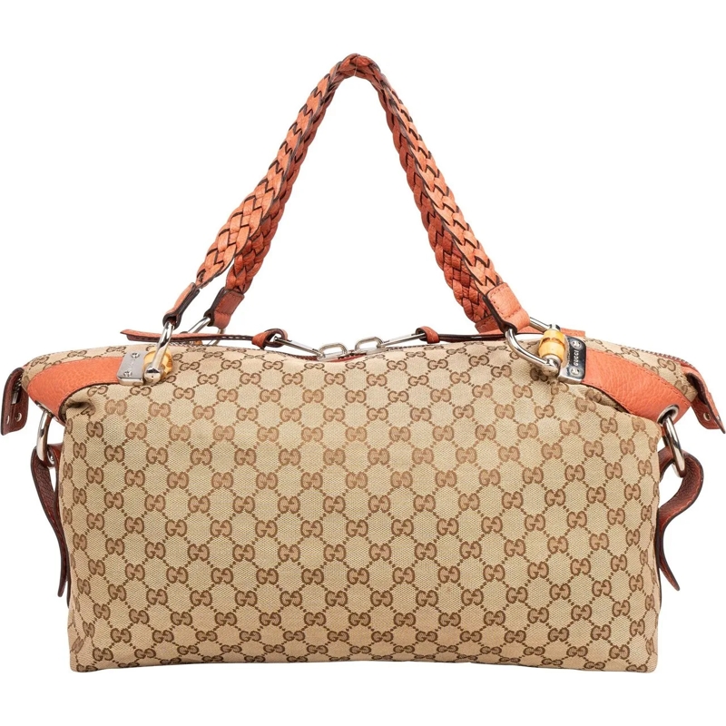 Gucci Tote GG Monogram Bamboo Shoulder Bag braun