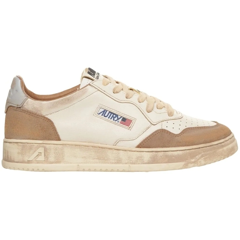 Autry International Low-Top-Sneaker Cognac Leather And Suede Low-Top Sneakers Neutrals