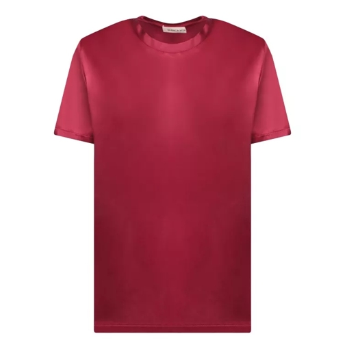 Blanca Vita Bordeaux Silk Satin T-Shirt Red 