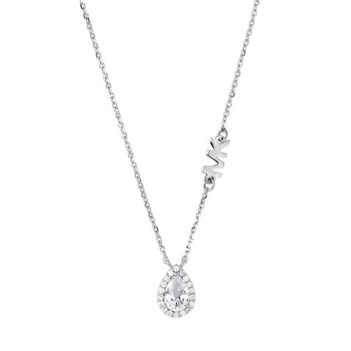 Michael Kors Sterling Silver Pear-Shaped Pendant Necklace Silver Kurze Halskette