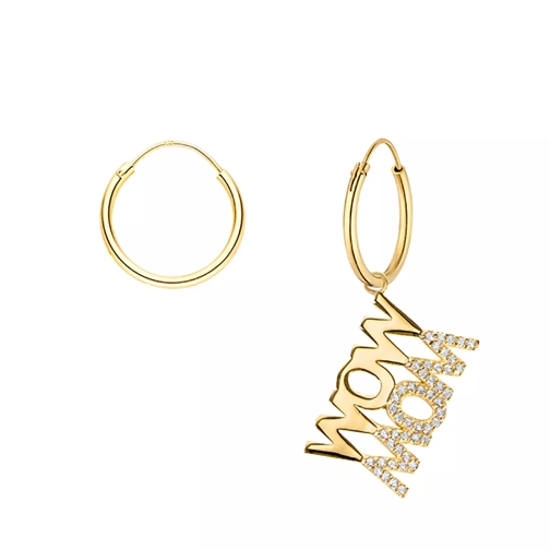 Leaf Hoops Wow Mom Yellow Gold Creole