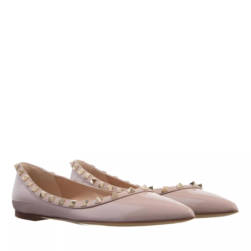 Valentino Garavani Ballet Flats Ballerina Rockstud Poudre