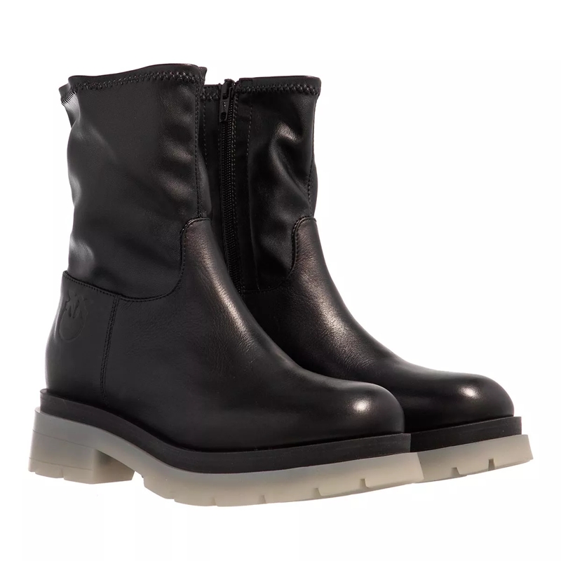 Pinko Stiefeletten Prezzemolo Stivale Vitello Nero Limousine