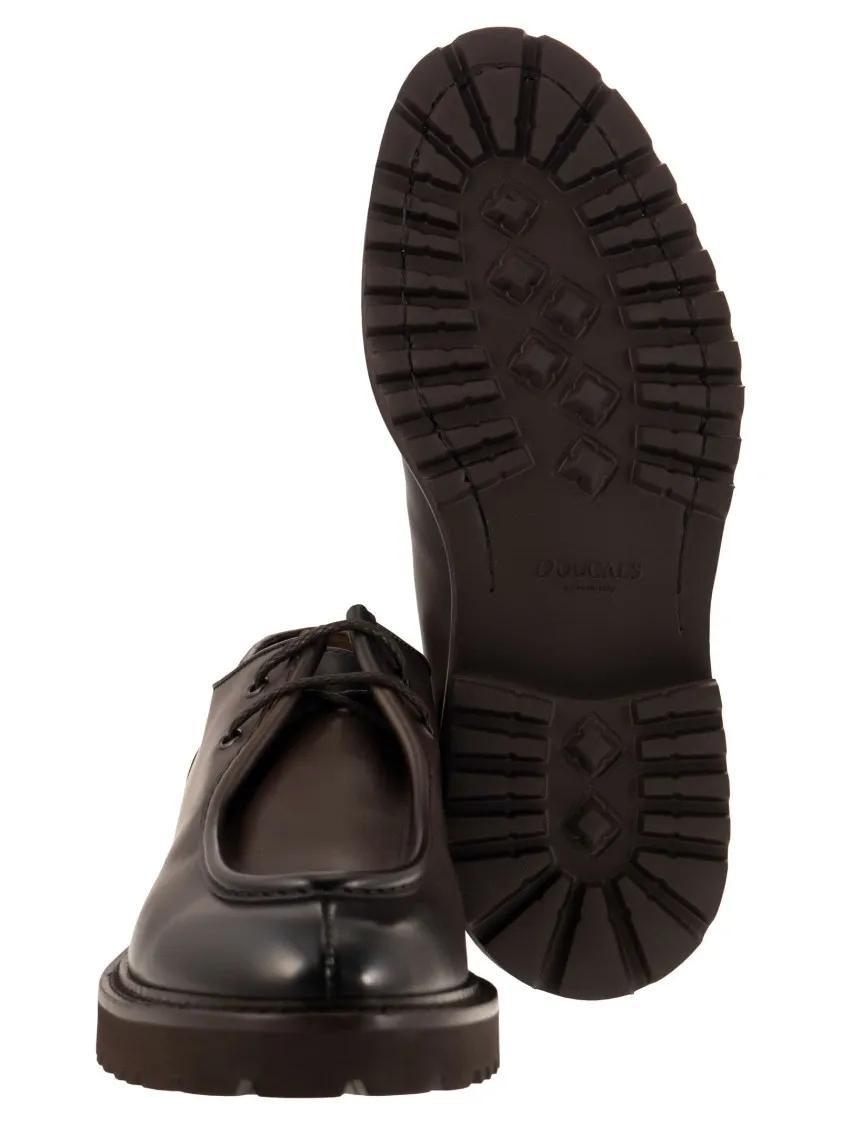 Thumbnail - Brown Leather Lace-Up Shoe With Embossed Tray Stit - Gr. 42 (EU) - in Braun