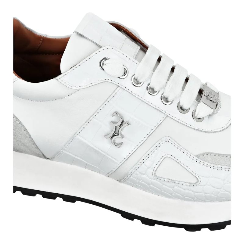 BILLIONAIRE Low-Top-Sneaker Läufer &Amp Crocco Geprägt weiss(Image 4)