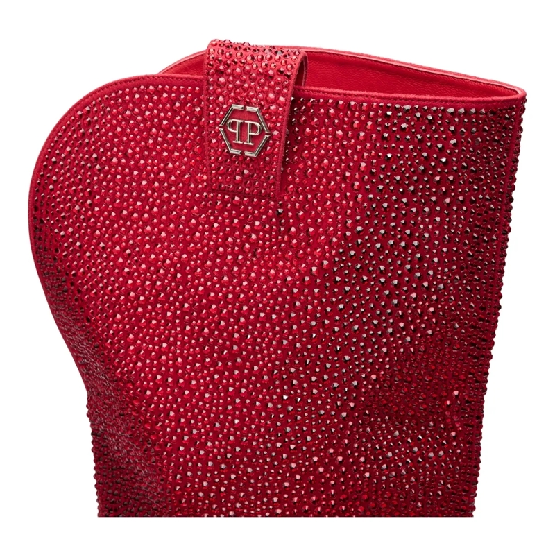 Philipp Plein Stiefel Stiefel Niedrige Absätze Overknee Verziert rot(Image 5)