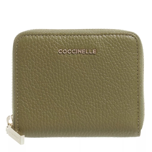 Coccinelle Metallic Soft Loden Portemonnaie mit Zip-Around-Reißverschluss