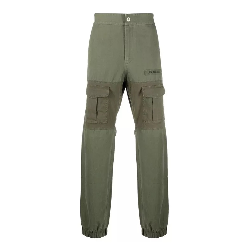 Palm Angels Hose Green Cotton Trousers Green