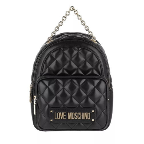 Love Moschino Quilted Nappa Pu Small Backpack Nero Sac à dos