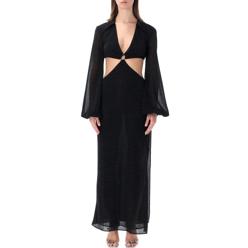 Oséree  Lumière Cut-Out Long Dress From Swimwear Black
