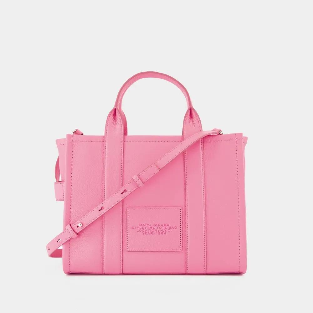 Marc Jacobs Shoppers & Totes The Medium Tote Leather Pink in roze