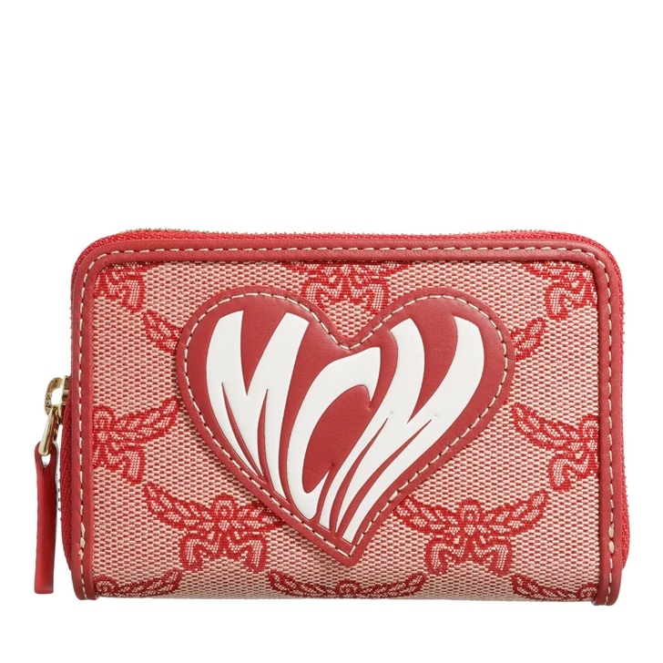 MCM Himmel Valentine s Day Zip Around Wallet Valentine Red Zip