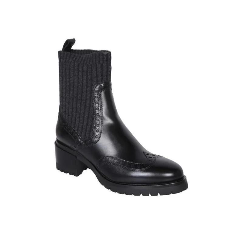 Santoni Stiefel Ankle Boot With Sock Detail Black(Image 3)