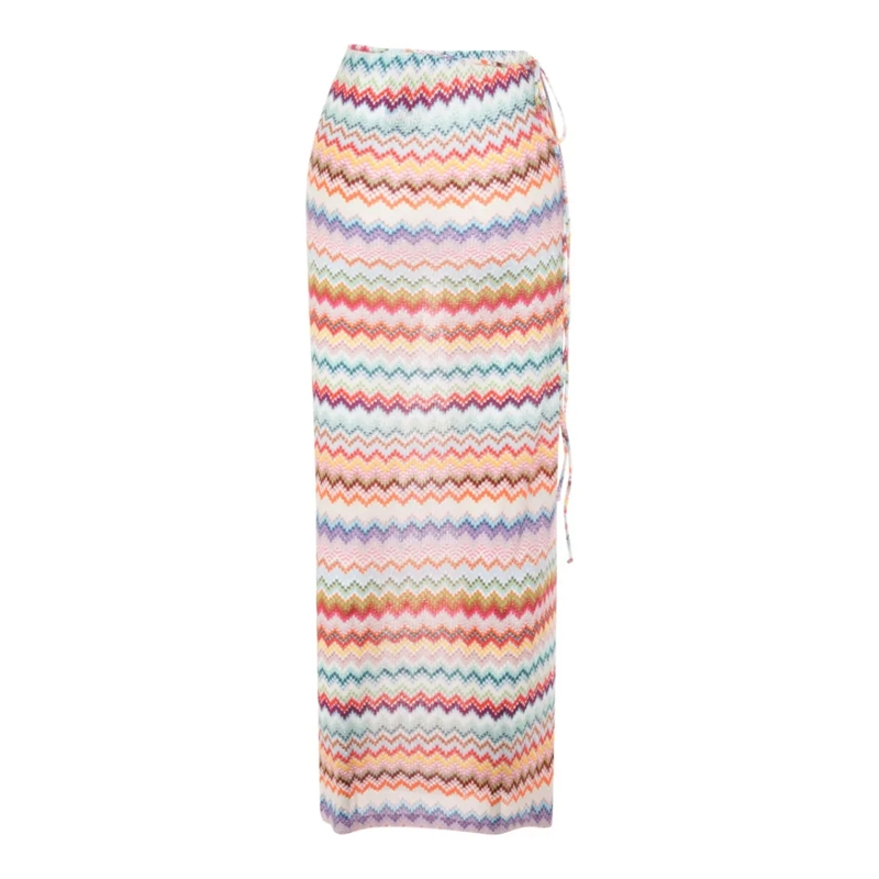 Missoni Minirok Zigzag-Patterned Maxi Skirt White