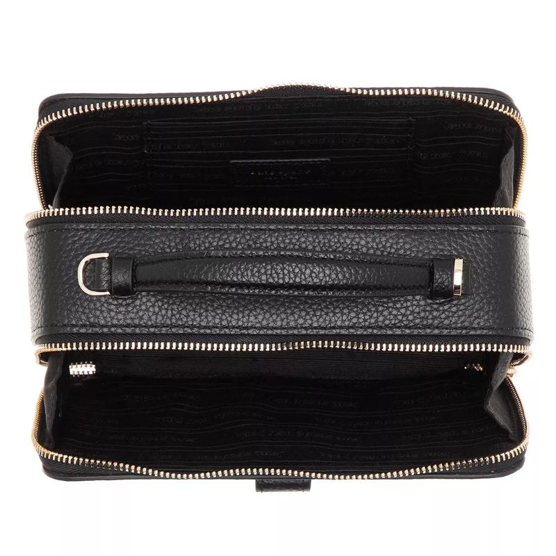 Kate Spade New York Crossbody Bag Hudson Pebbled Leather Double Zip Crossbody Black(Image 5)