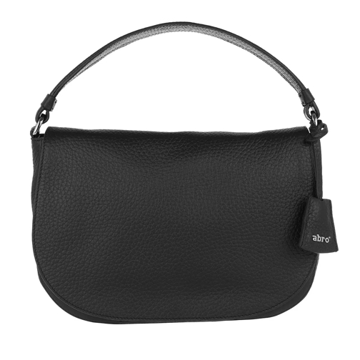 Abro Cervo Leather Shoulder Bag Black/Nickel Satchel