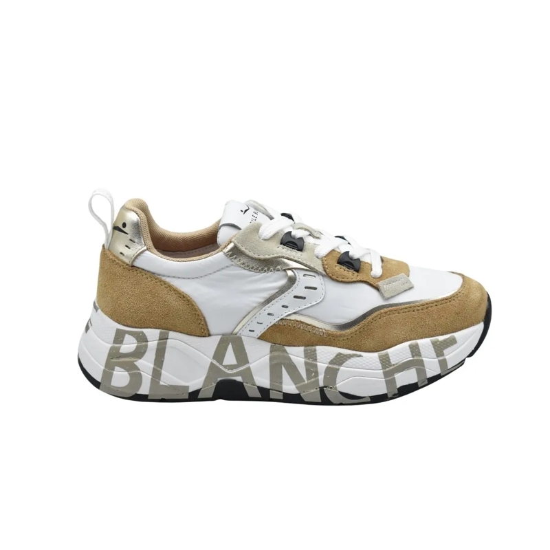 Voile Blanche Low-Top-Sneaker Caramel And White Laced Sneakers Brown