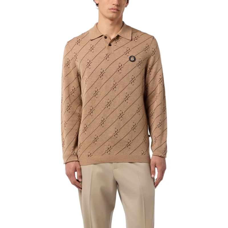 BILLIONAIRE Top Polo Longsleeve All-Over Bb beige(Image 3)