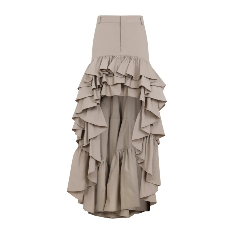 Moschino Midirok Beige High-Waisted Skirt Neutrals
