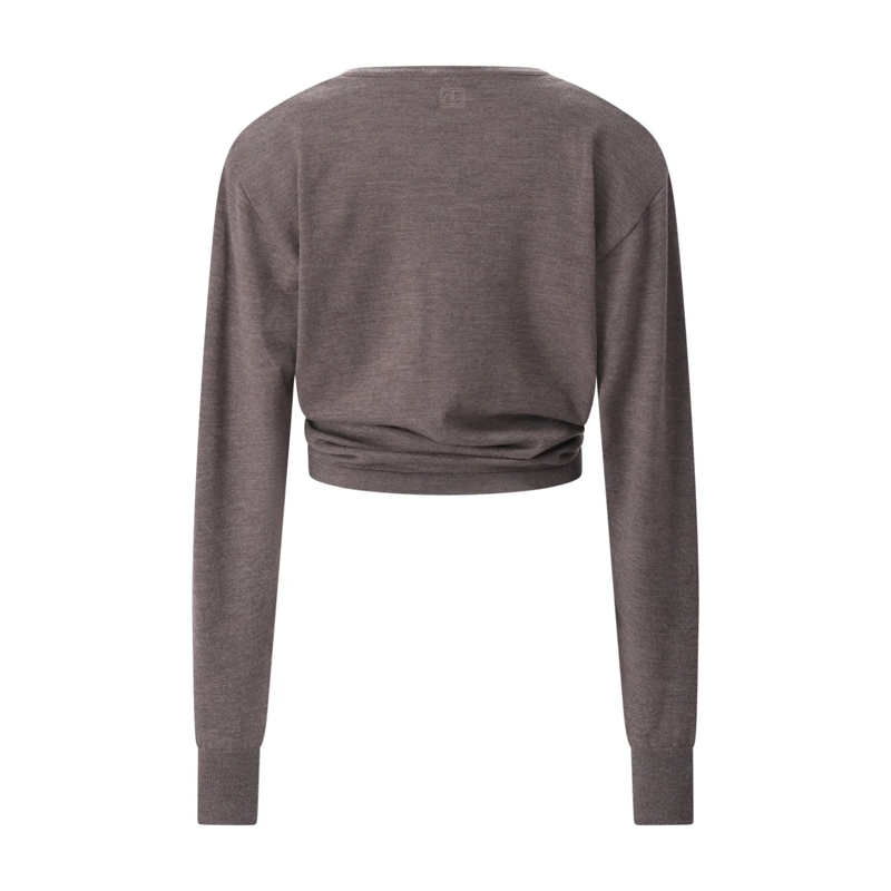 Magda Butrym T-shirt Pullover mit Knoten-Detail braun(Image 2)