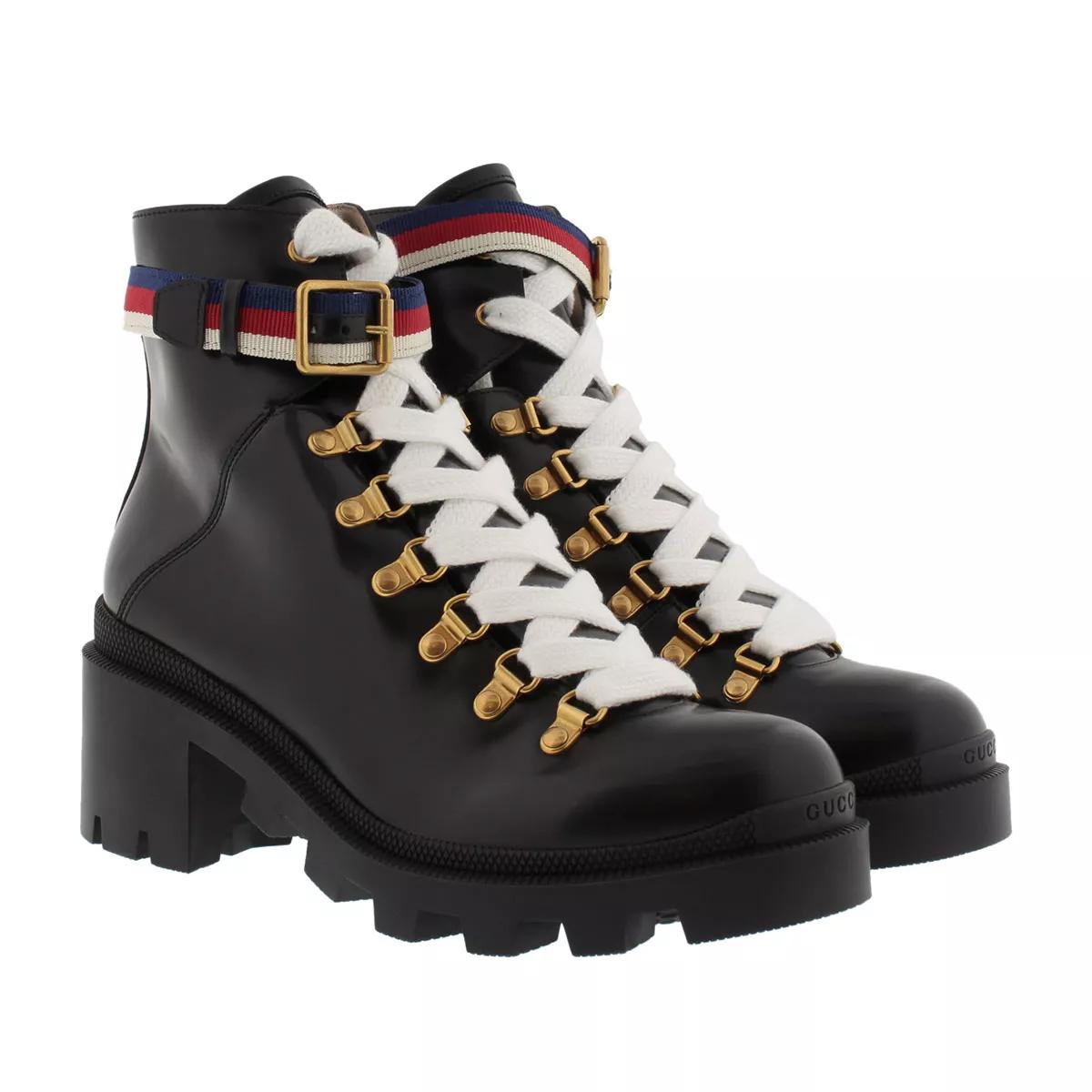 Gucci leather combat outlet boots