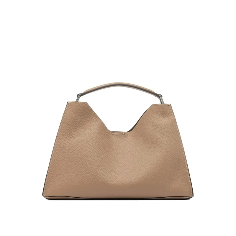 Gianni Chiarini Sac à bandoulière Textured Leather Shoulder Bag With Trapezoidal Sil Pink