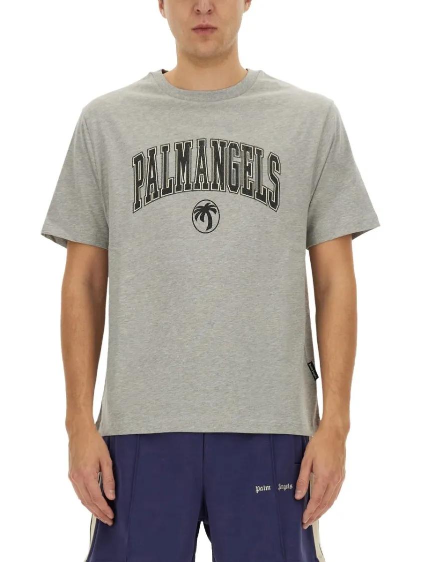 Thumbnail - Palm Angels - T-Shirt With Logo - Größe XL - grau