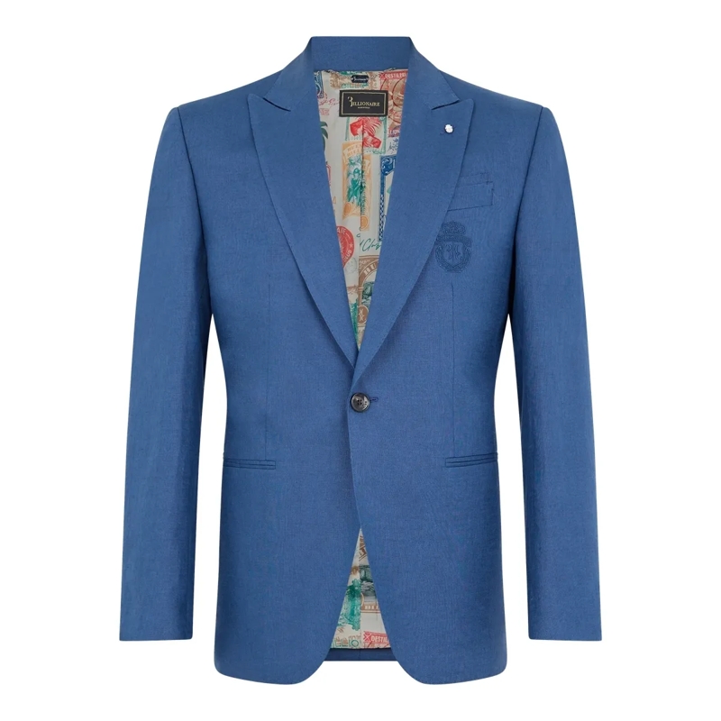 BILLIONAIRE Blazer Linen Blazer Miami Vice Fit schwarz
