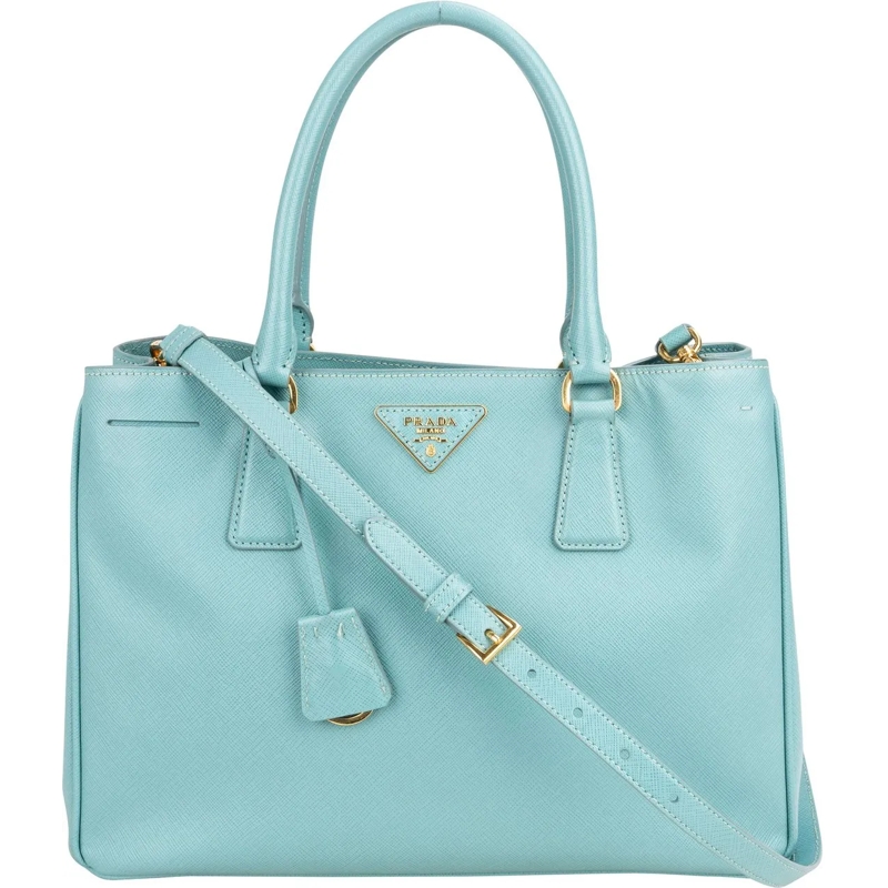 Prada Fourre-tout Prada Turquoise Saffiano Leather Galleria Handbag blau
