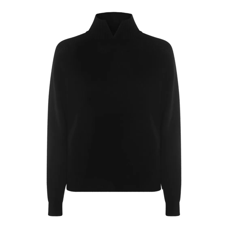Malo Trui met col Black Cashmere Knitwear Black