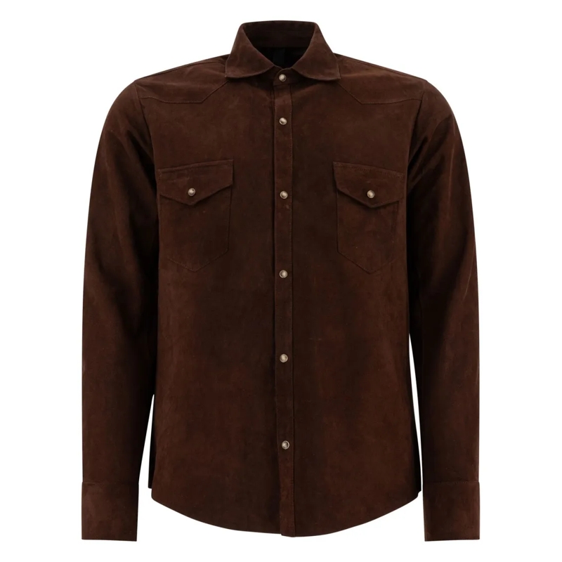Tagliatore Leren jas Brown Lamb Leather Jacket Brown