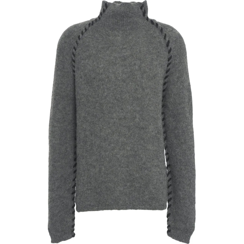 Thom Krom  Sweater with decorative seams grau