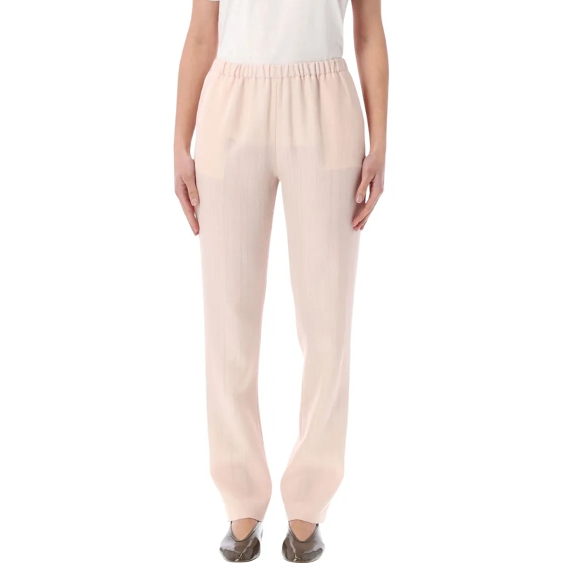 Loulou Studio  Straight-Leg Trousers With Elasticated Waistband Neutrals