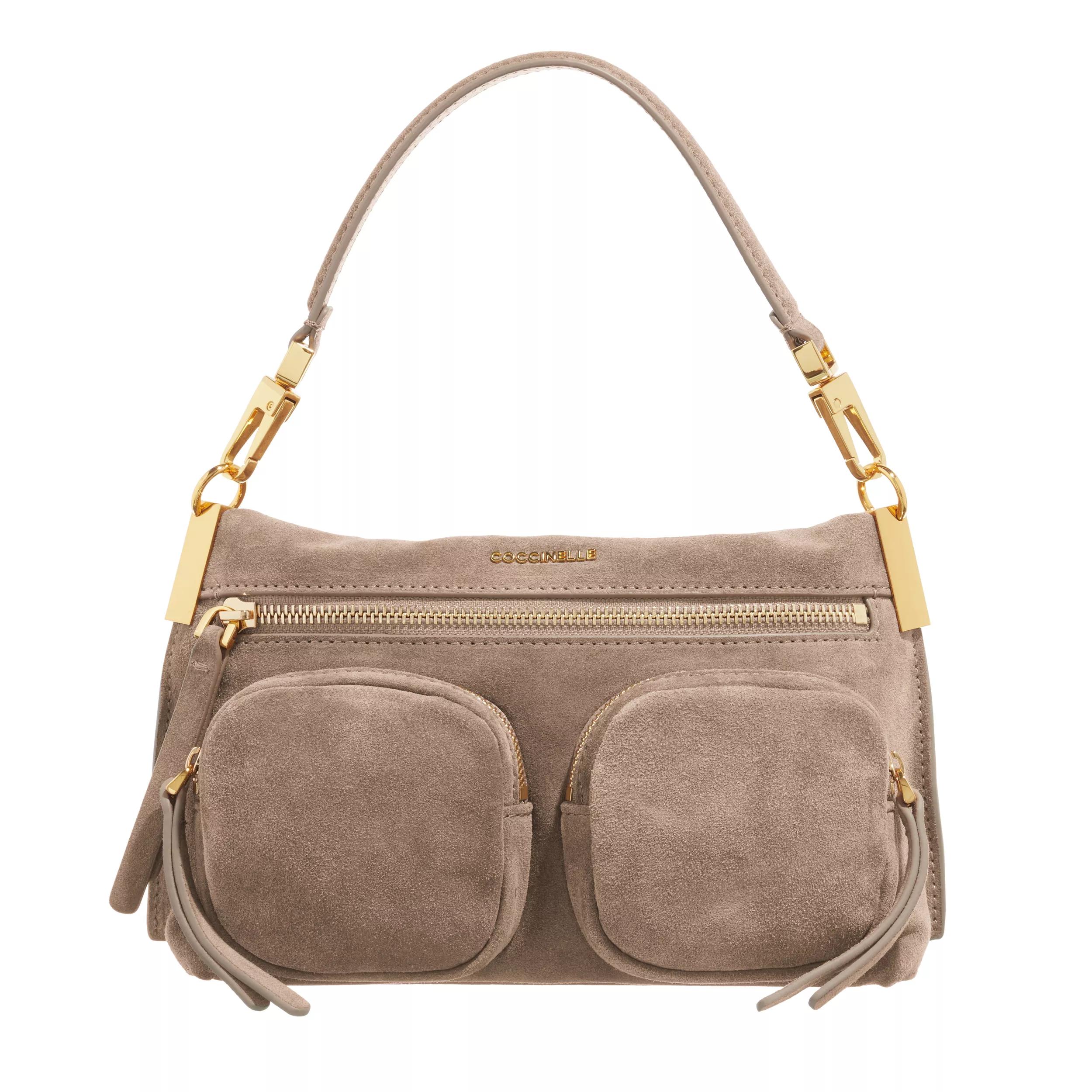 Coccinelle Hyle Suede Warm Taupe | Crossbody Bag | fashionette