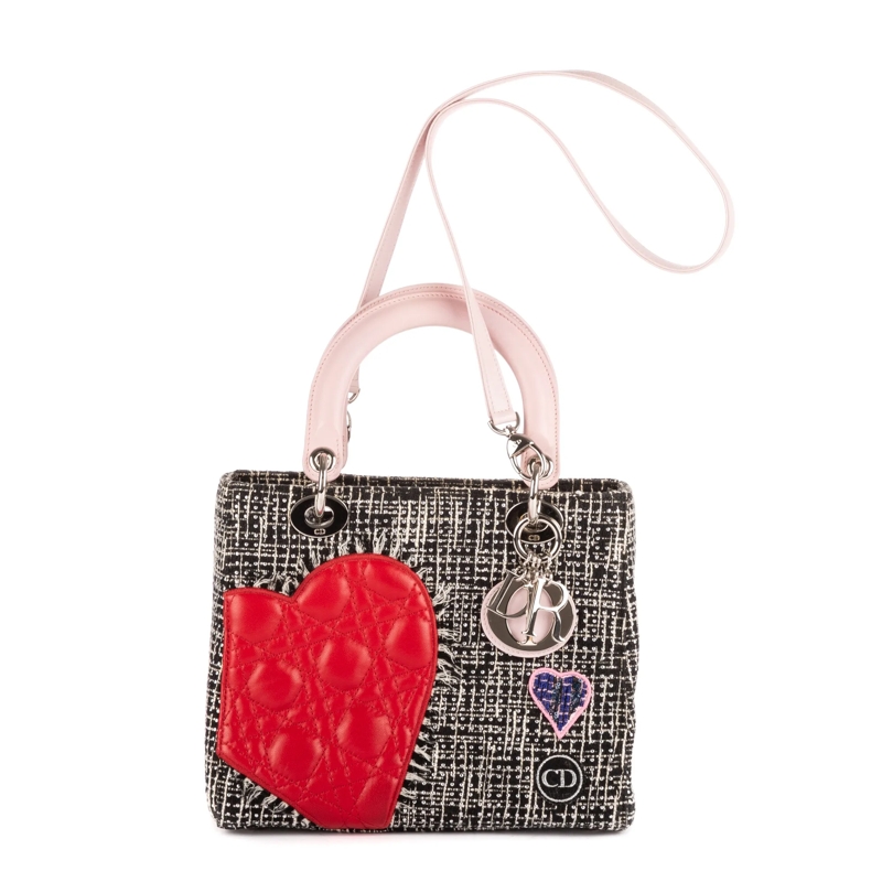 Christian Dior Crossbody Bag Ltd. Ed. Lady Dior Patchwork Love offwhite