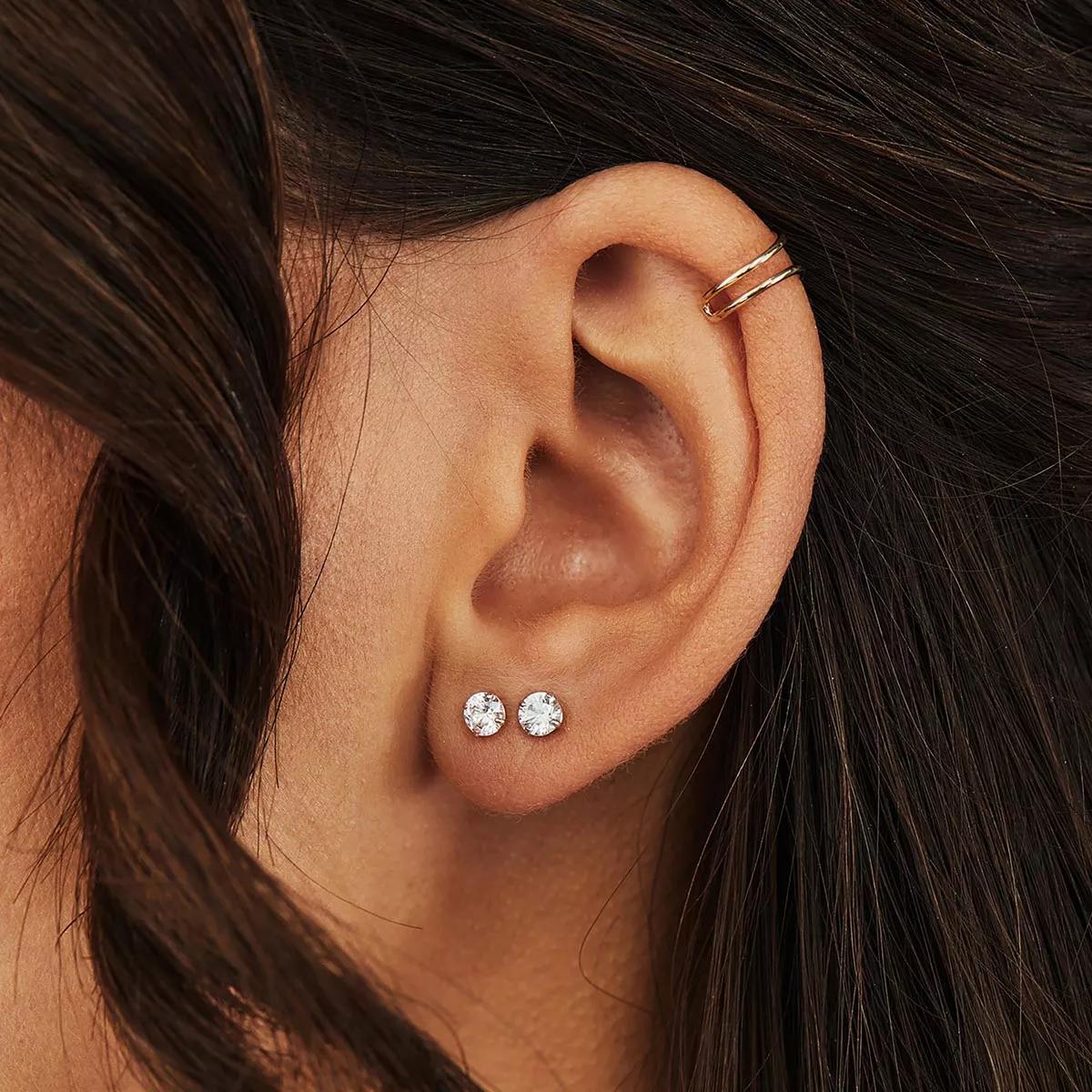 Thumbnail - Isabel Bernard Ohrringe - La Concorde Cã©Lesse 14 Karat Ear Studs With Zirco - Gr. unisize - in Quarz - für Damen
