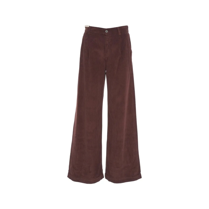 Pt Torino Jeans Ribbed Corduroy Trousers With High Waist And Effor Grey