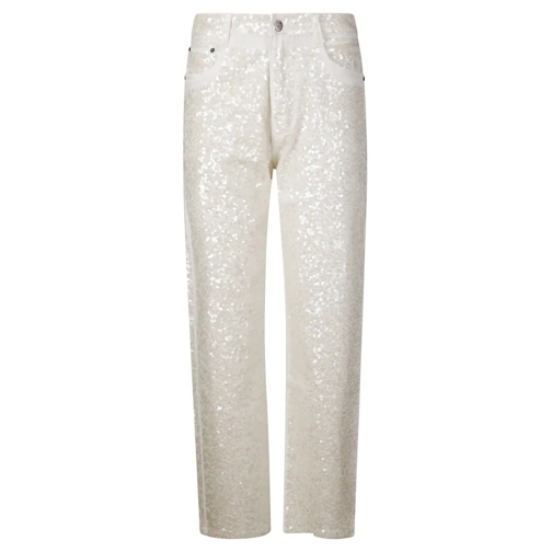 P.A.R.O.S.H. Jeans High-Waisted Sequin Jeans White