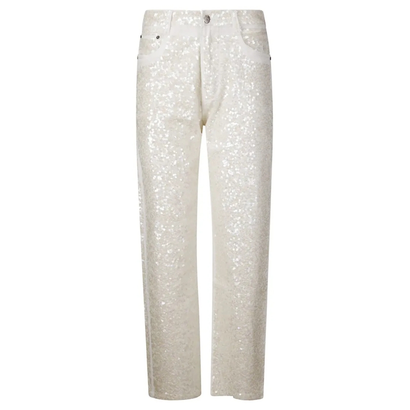 P.A.R.O.S.H. Jeans High-Waisted Sequin Jeans White