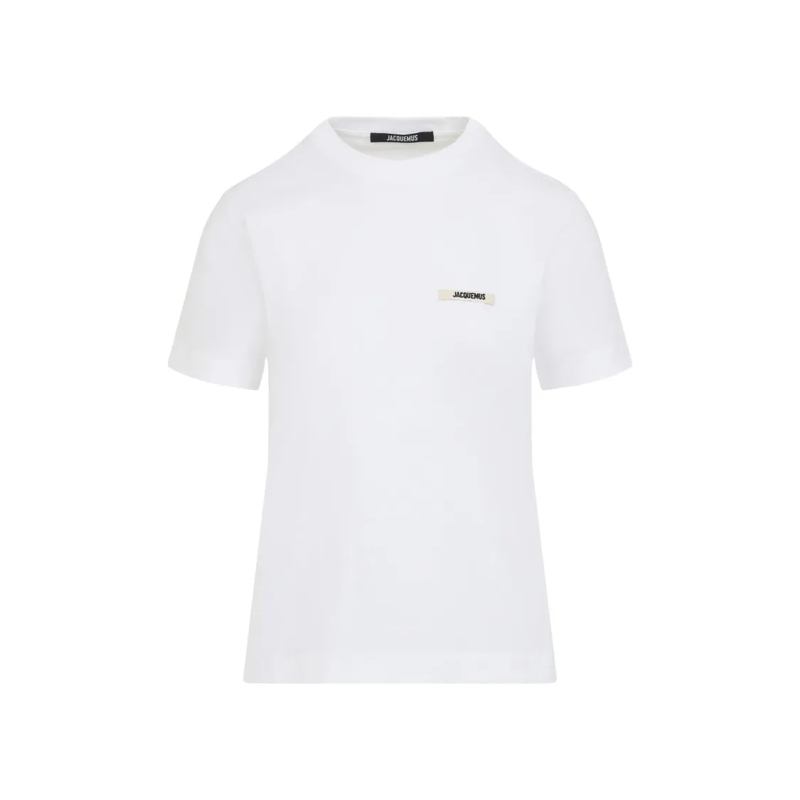 Jacquemus T-shirt Short-Sleeve Cotton T-Shirt With Rectangular Patch White